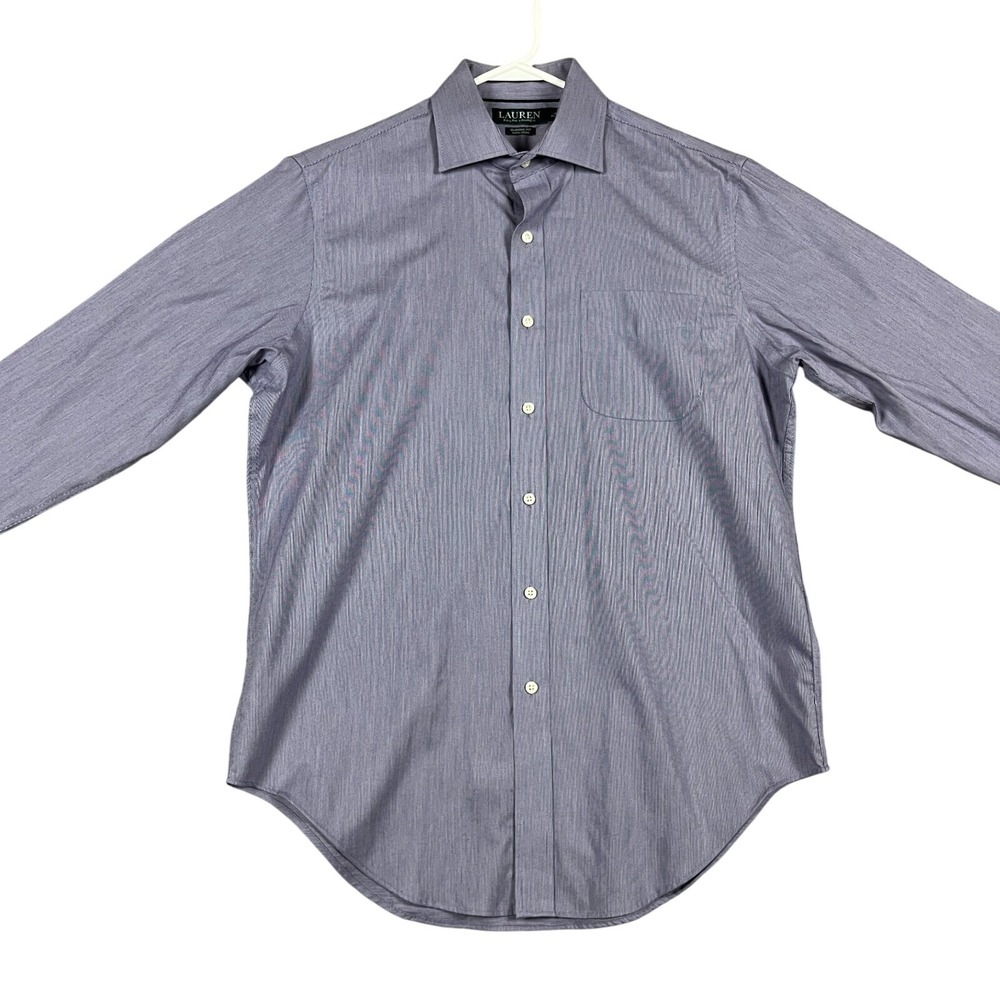 Lauren Ralph Lauren Shirt Mens 15.5 Purple 34/35 Button Up Long Sleeve Classic